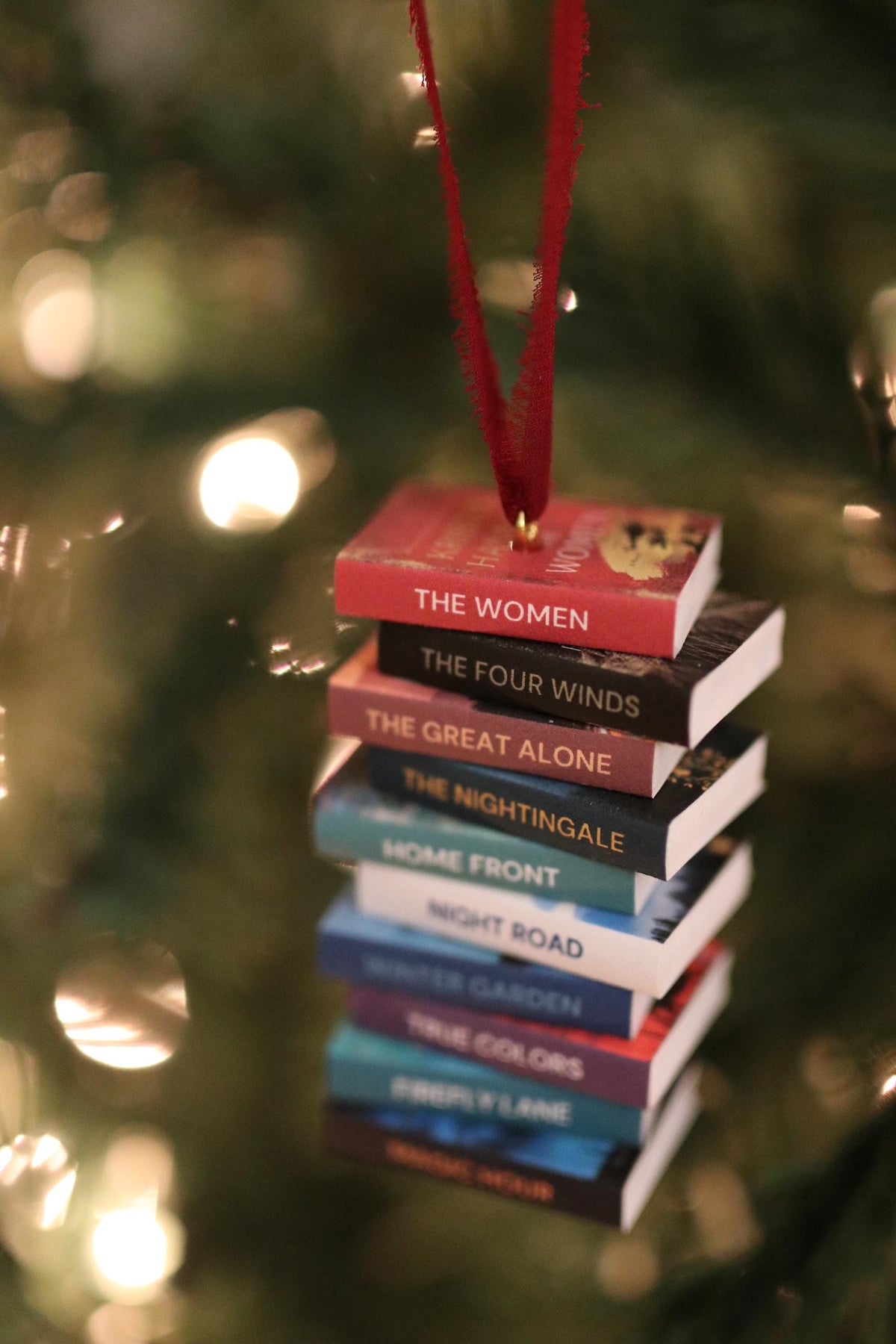 Kristin Hannah Mini Book Stack Ornament