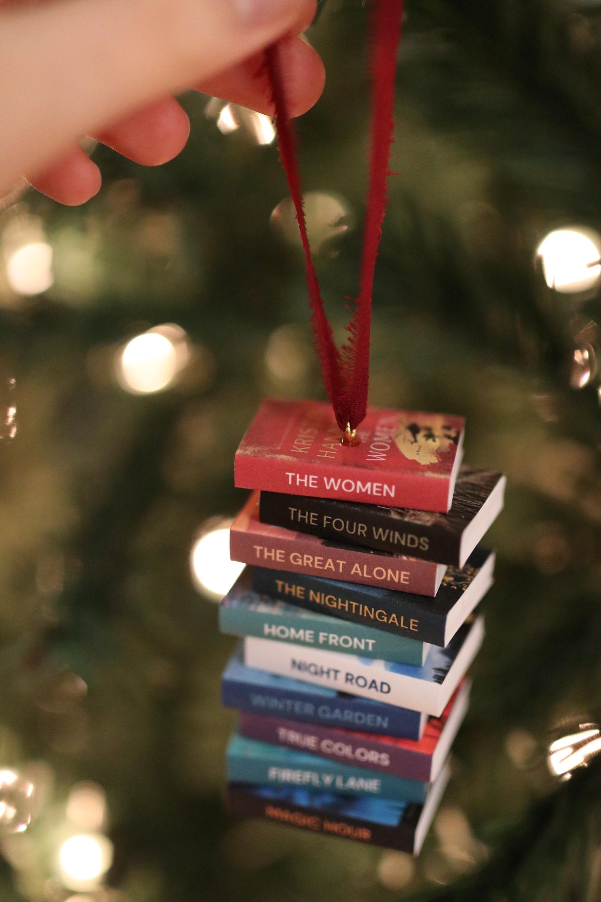 Kristin Hannah Mini Book Stack Ornament