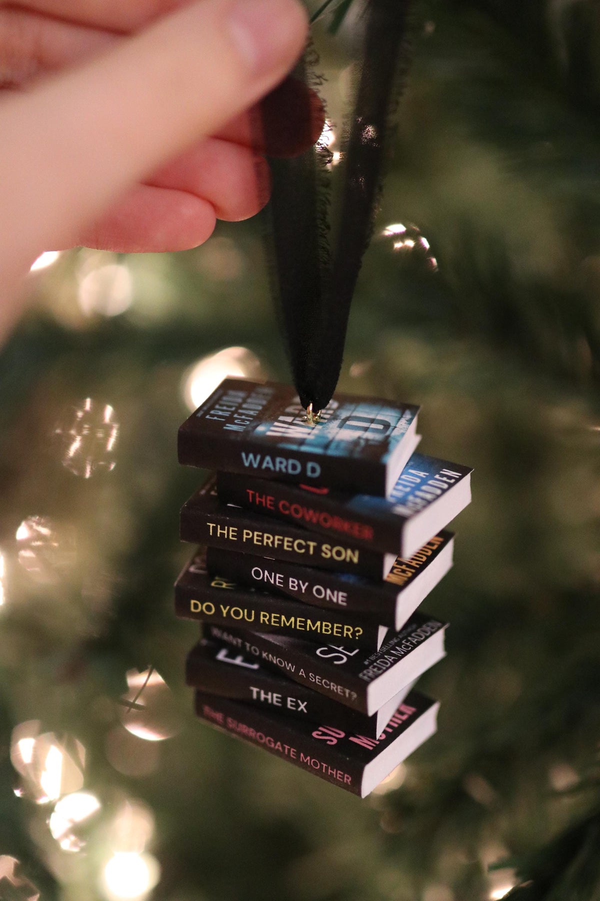 Freida McFadden Mini Book Stack Ornament