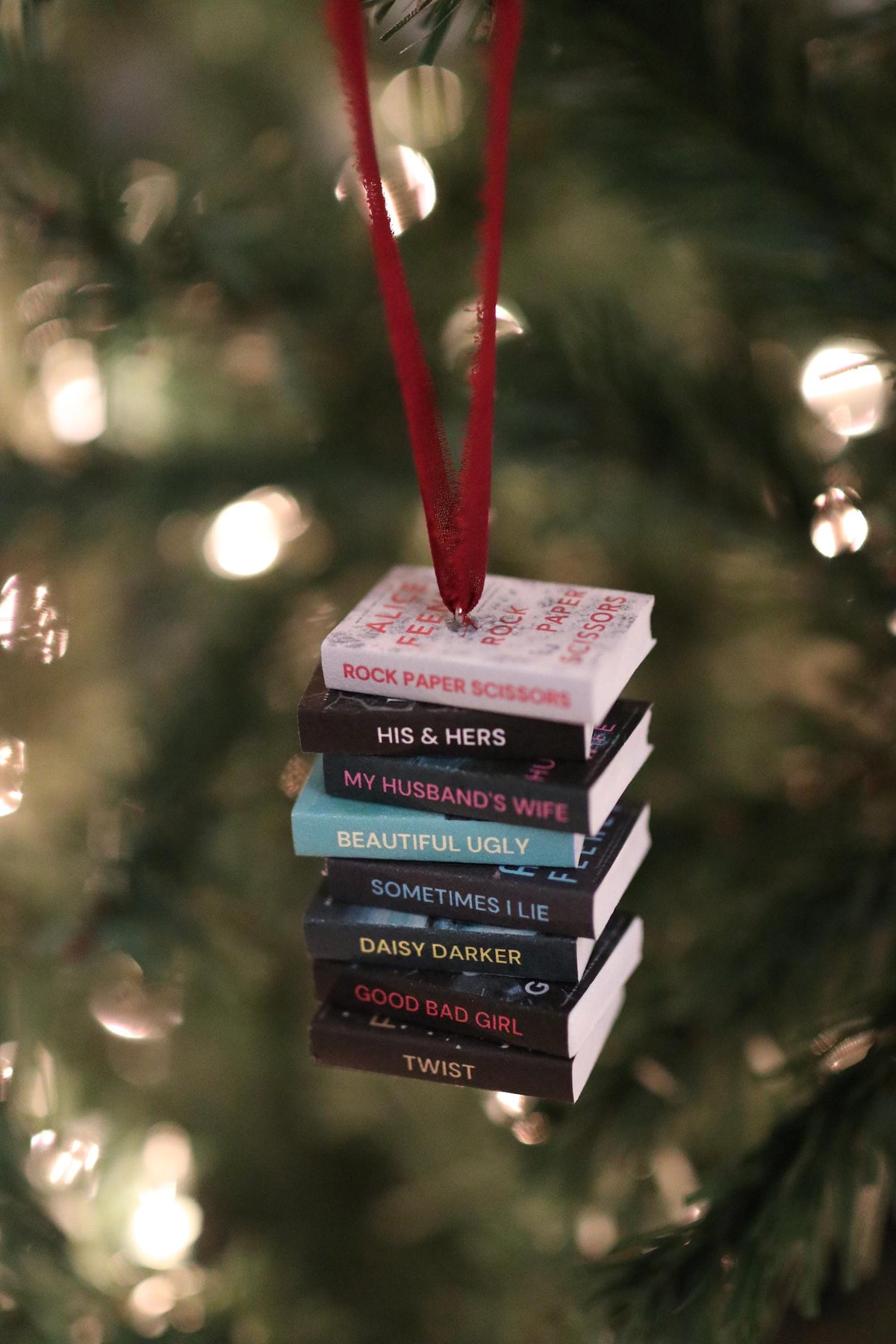 Alice Feeney Mini Book Stack Ornament