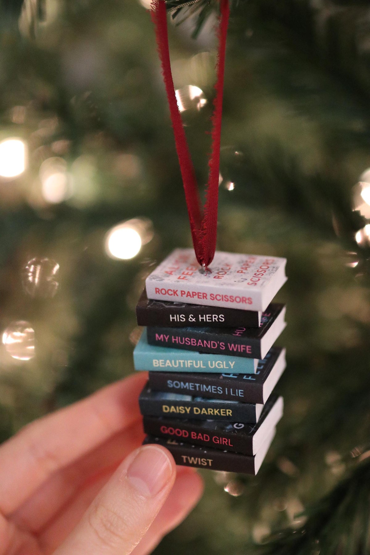 Alice Feeney Mini Book Stack Ornament