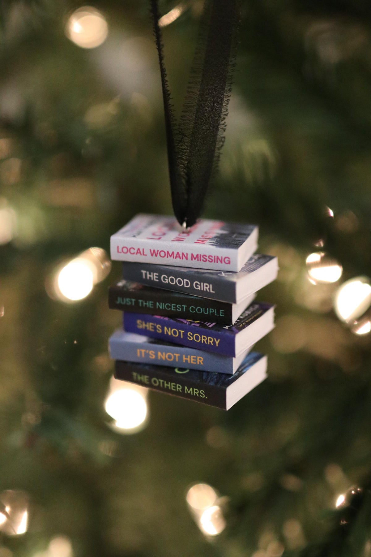 Mary Kubica Mini Book Stack Ornament