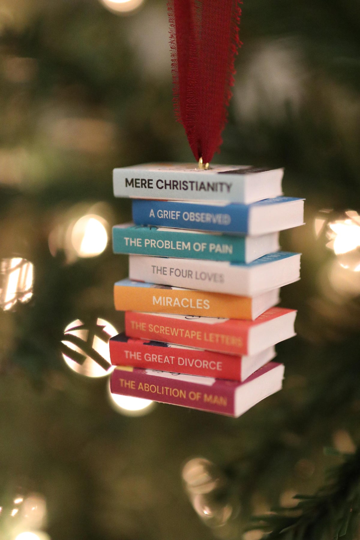 CS Lewis Mini Book Stack Ornament