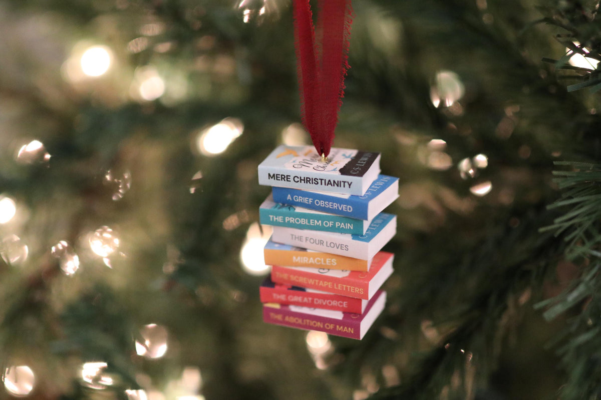CS Lewis Mini Book Stack Ornament