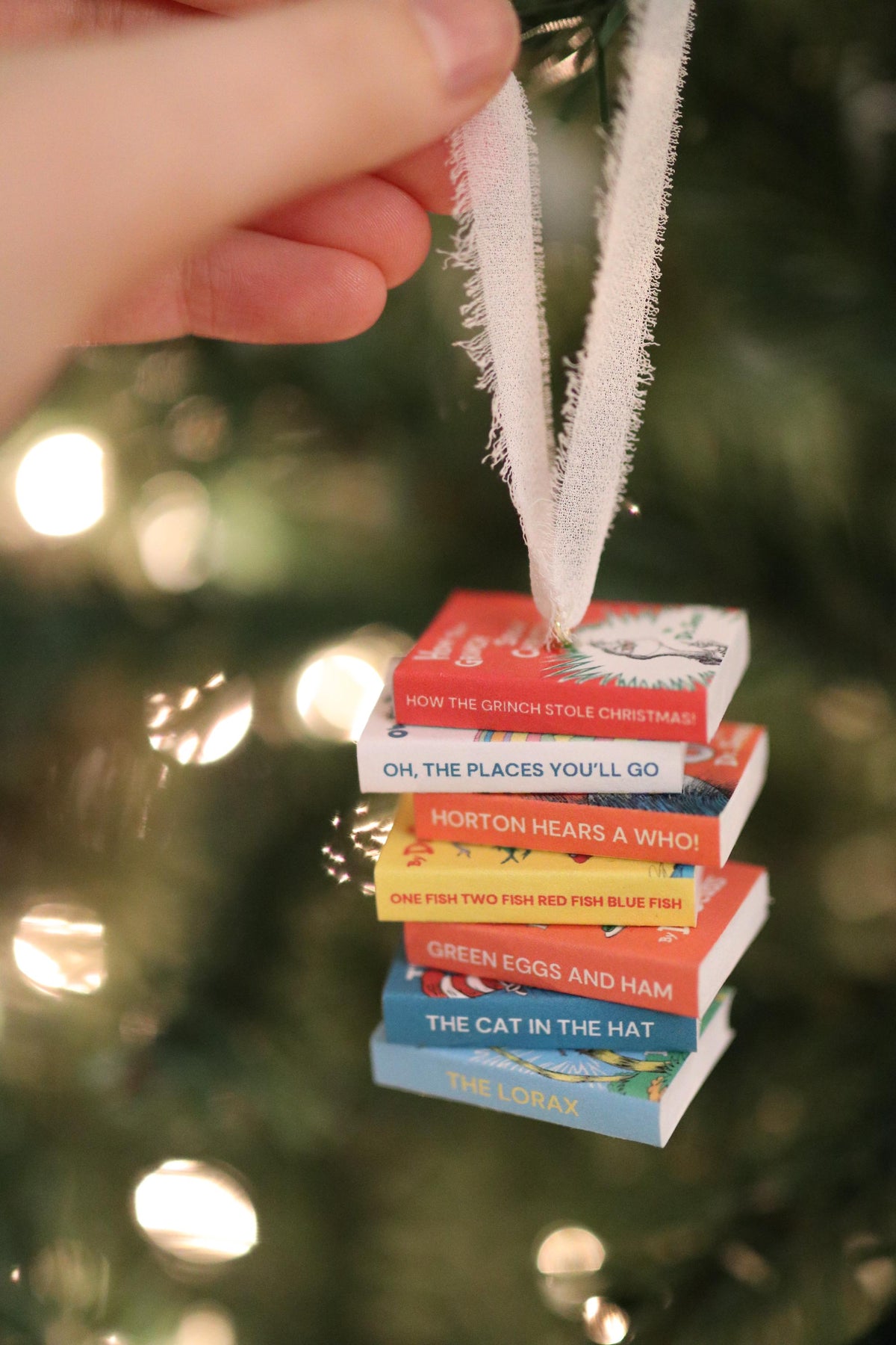 Dr Seuss Mini Book Stack Ornament