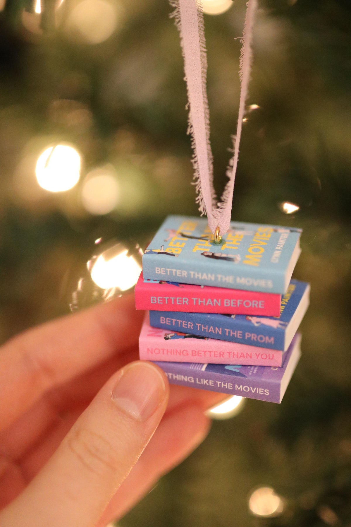 Better Than the Movies Mini Book Stack Ornament