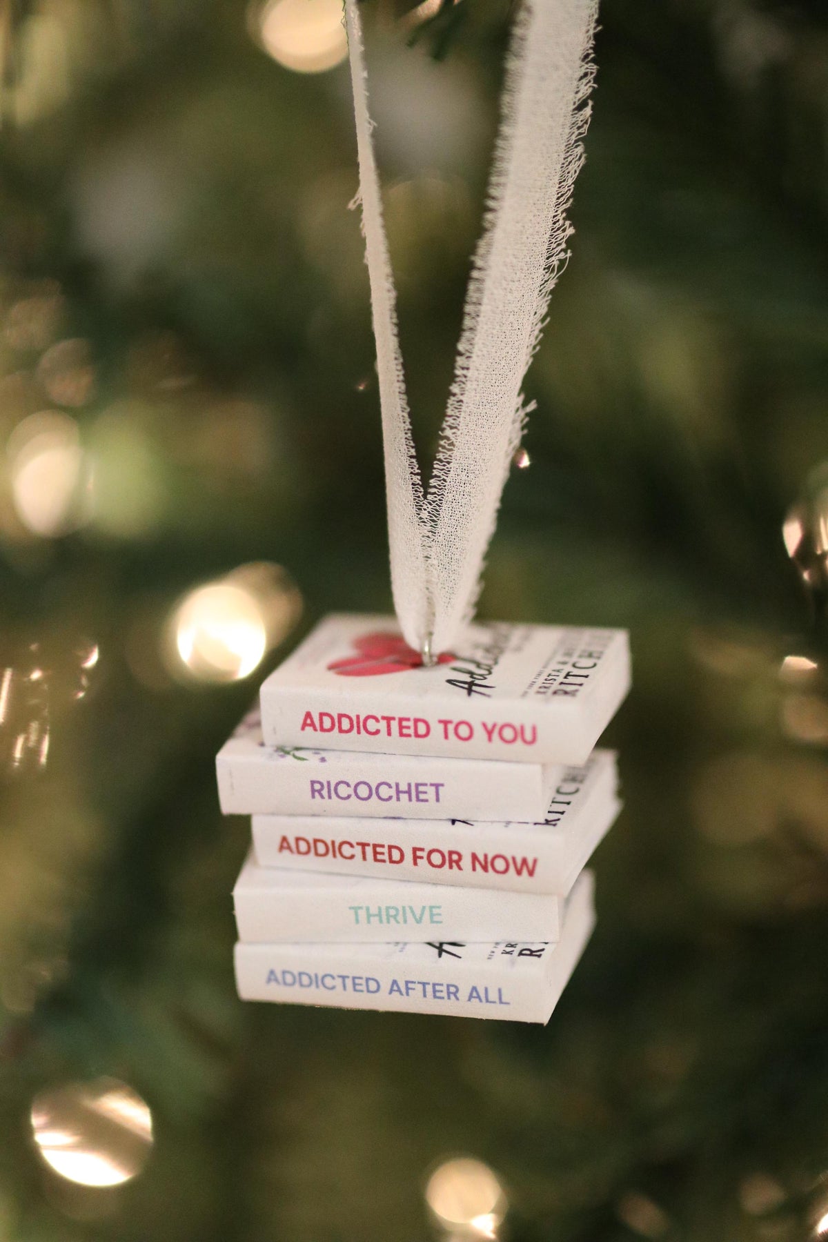 Addicted to You Mini Book Stack Ornament