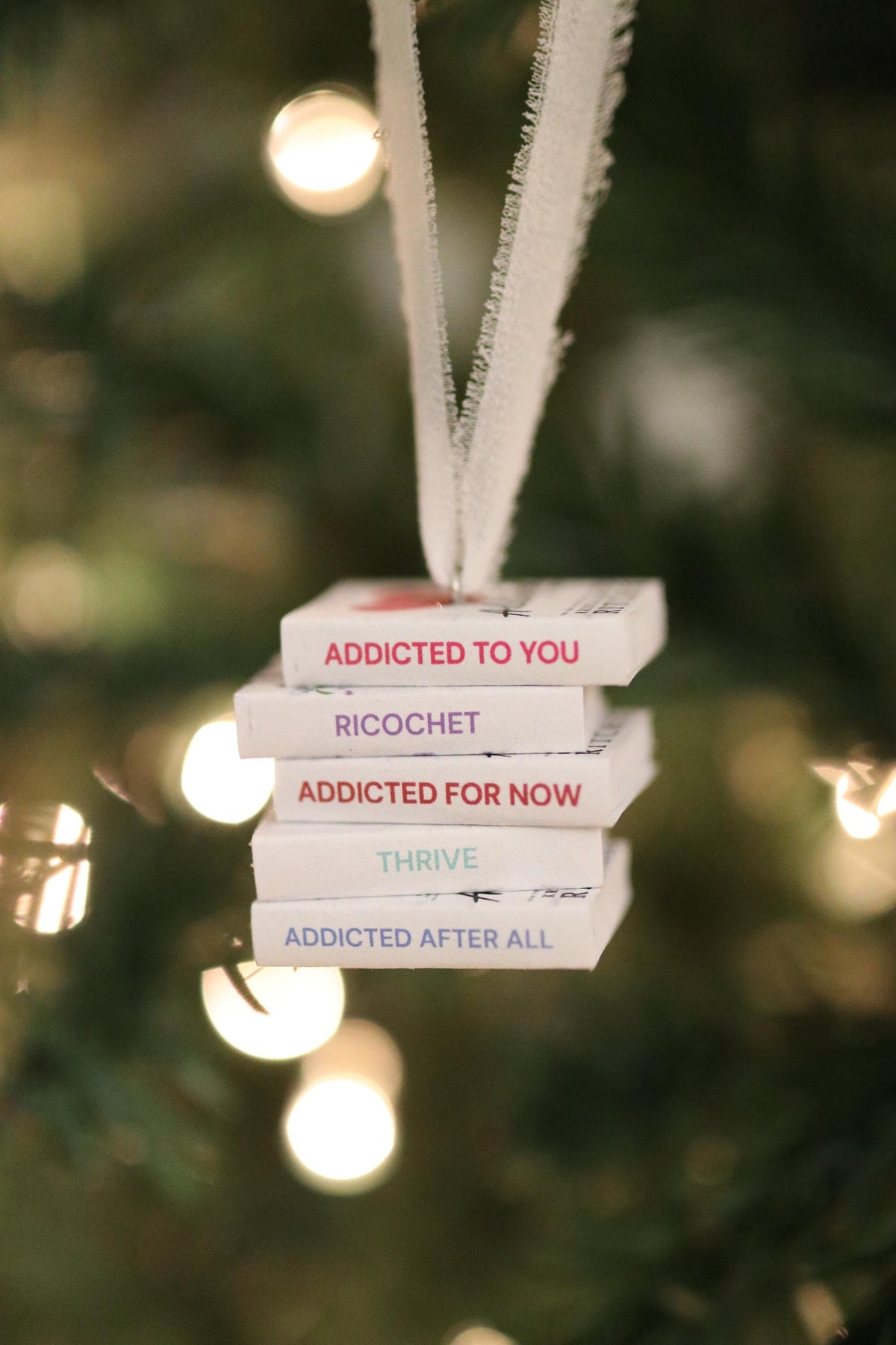 Addicted to You Mini Book Stack Ornament