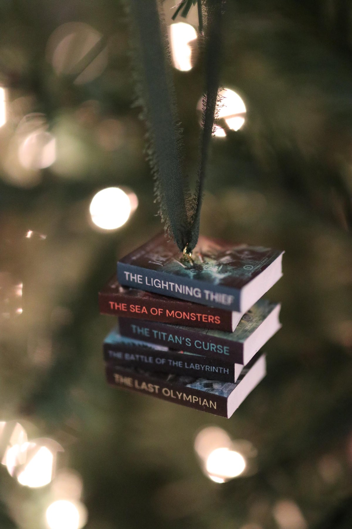 The Lightning Thief Mini Book Stack Ornament