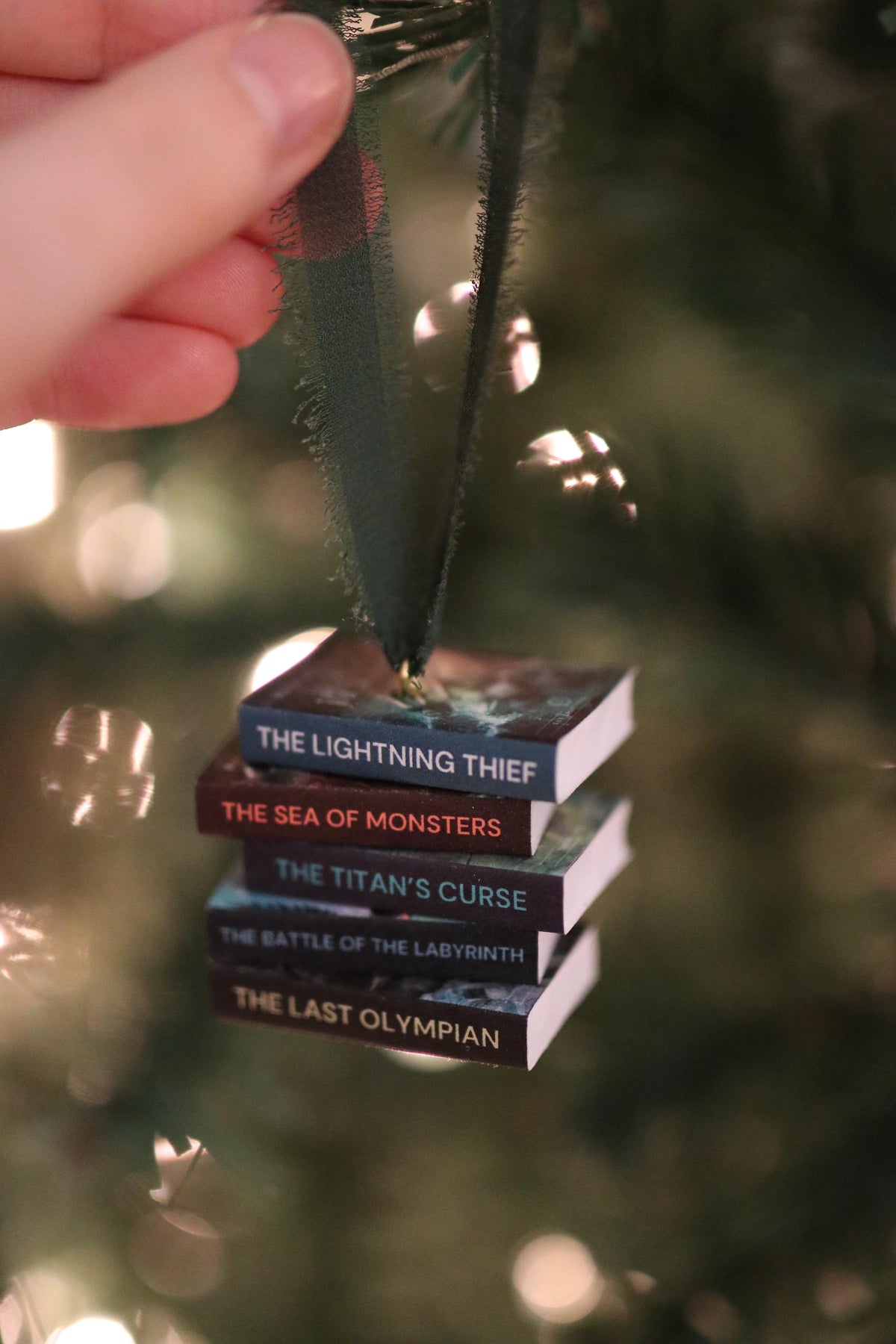 The Lightning Thief Mini Book Stack Ornament