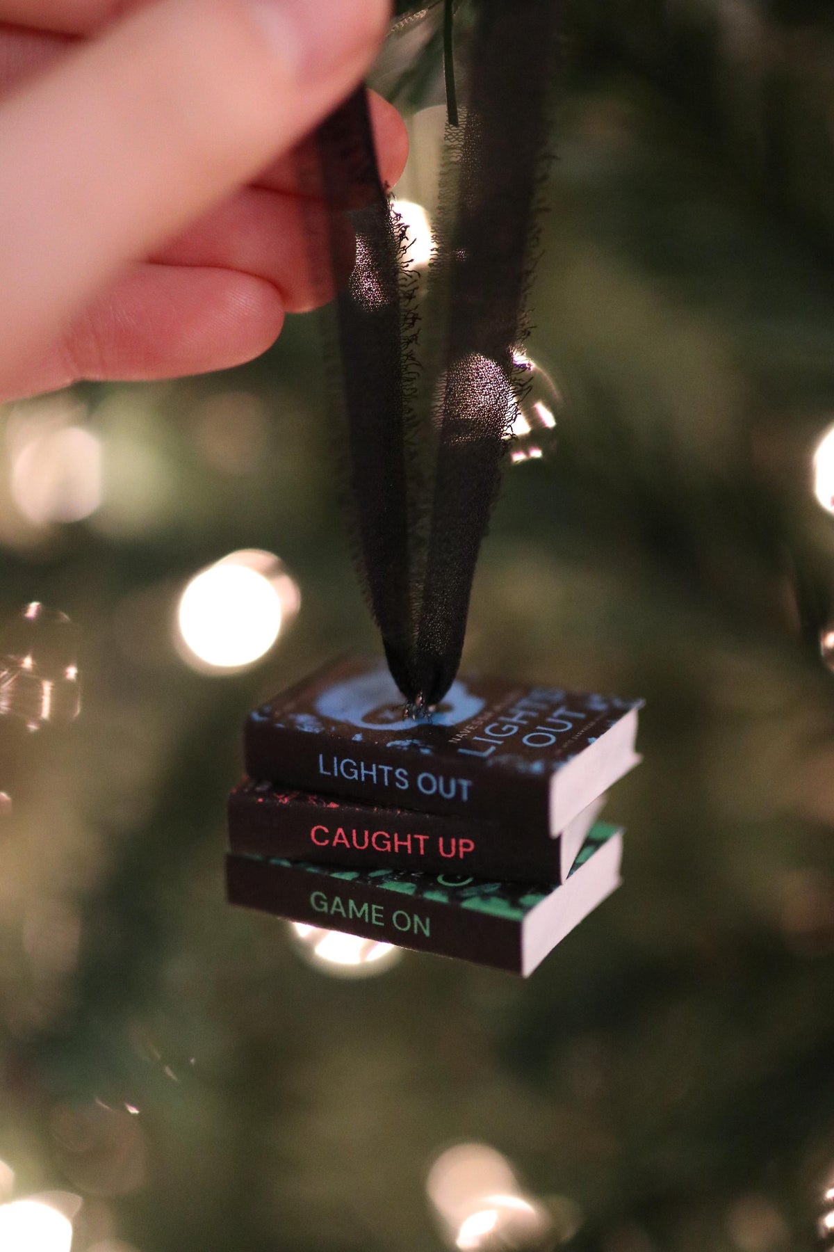 Lights Out Mini Book Stack Ornament