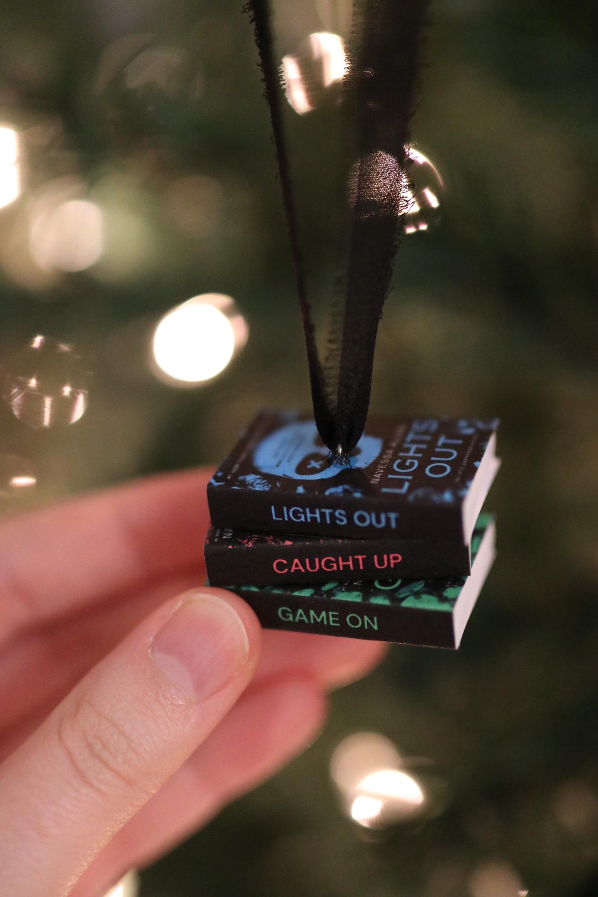 Lights Out Mini Book Stack Ornament