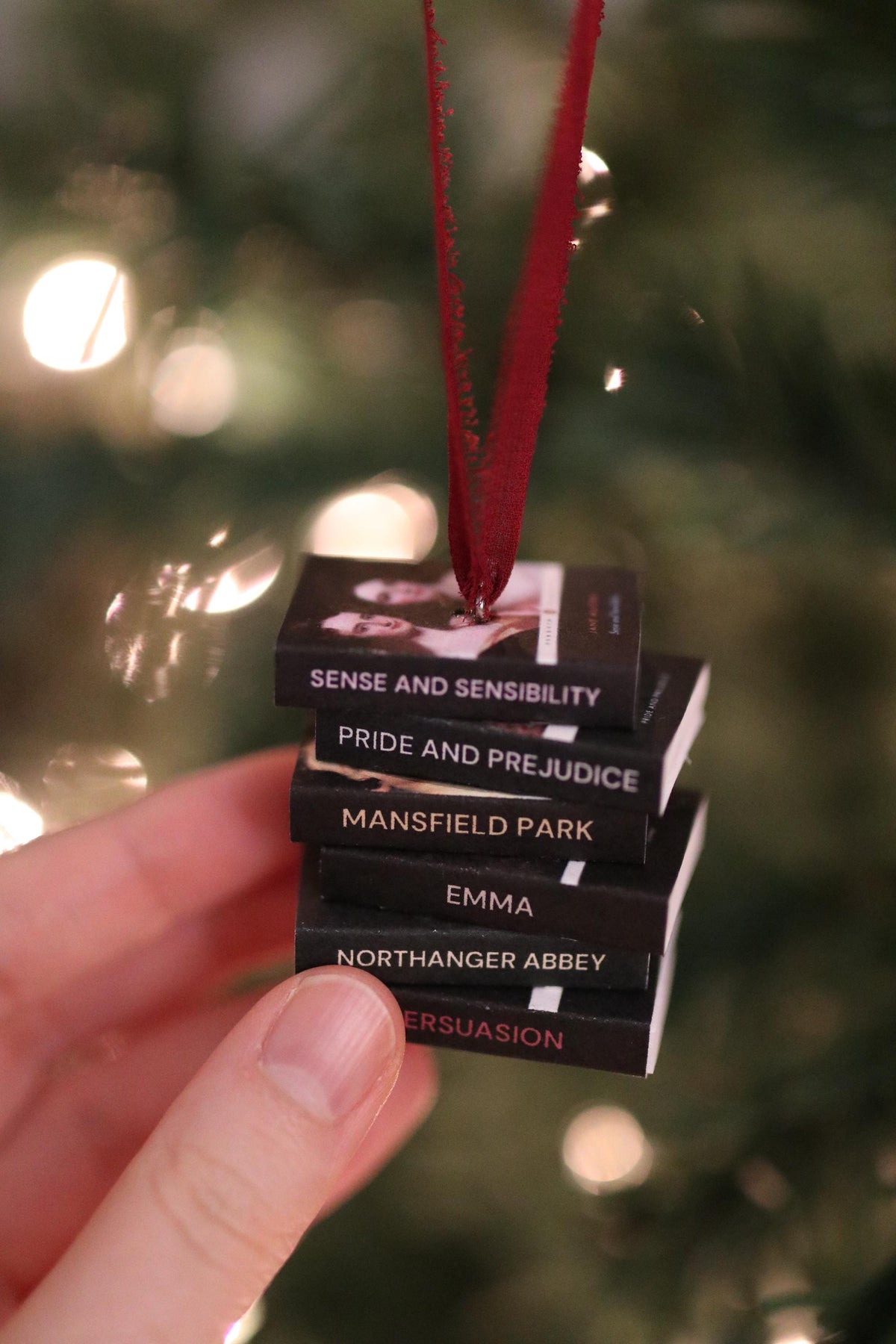 Jane Austen Mini Book Stack Ornament