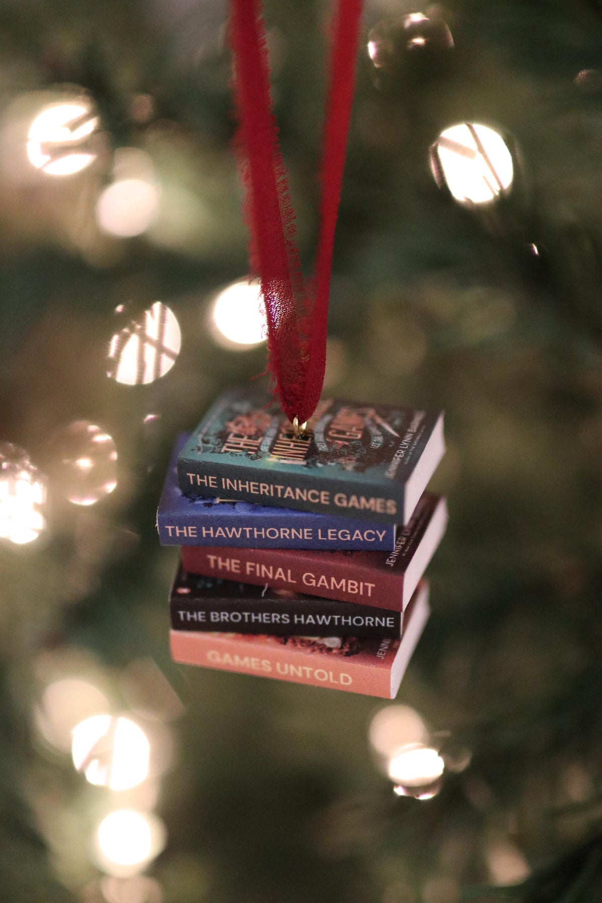 The Inheritance Games Mini Book Stack Ornament