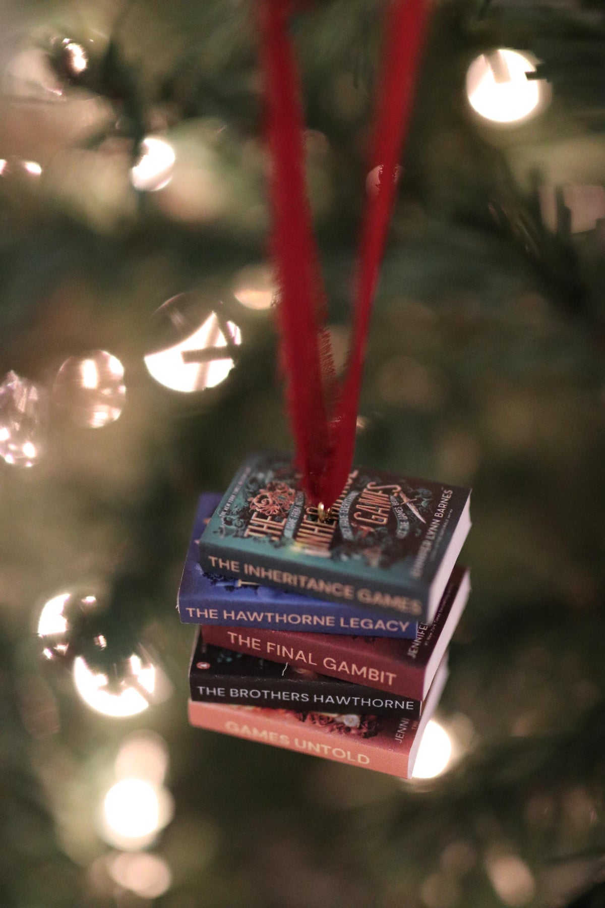 The Inheritance Games Mini Book Stack Ornament