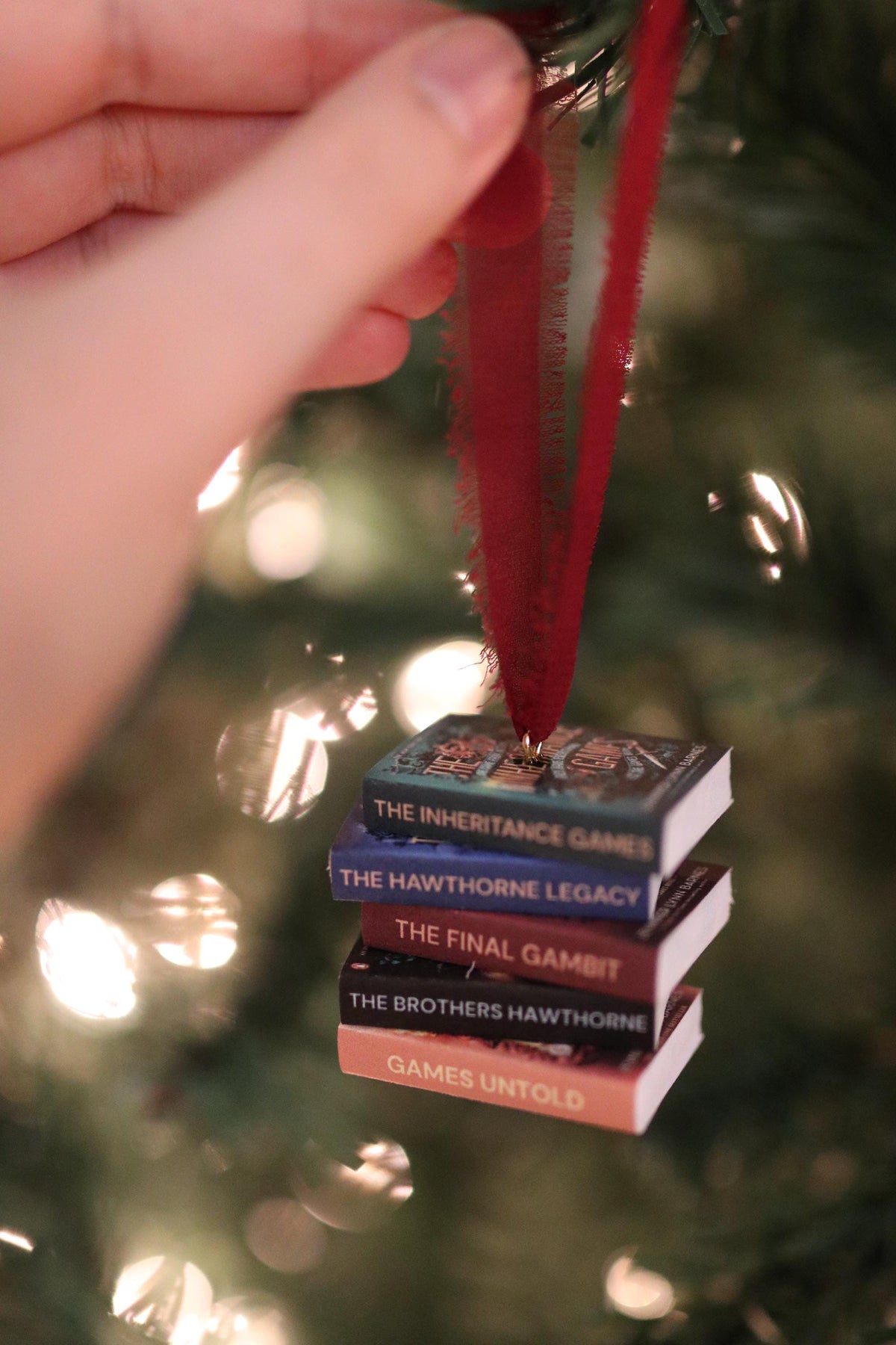 The Inheritance Games Mini Book Stack Ornament