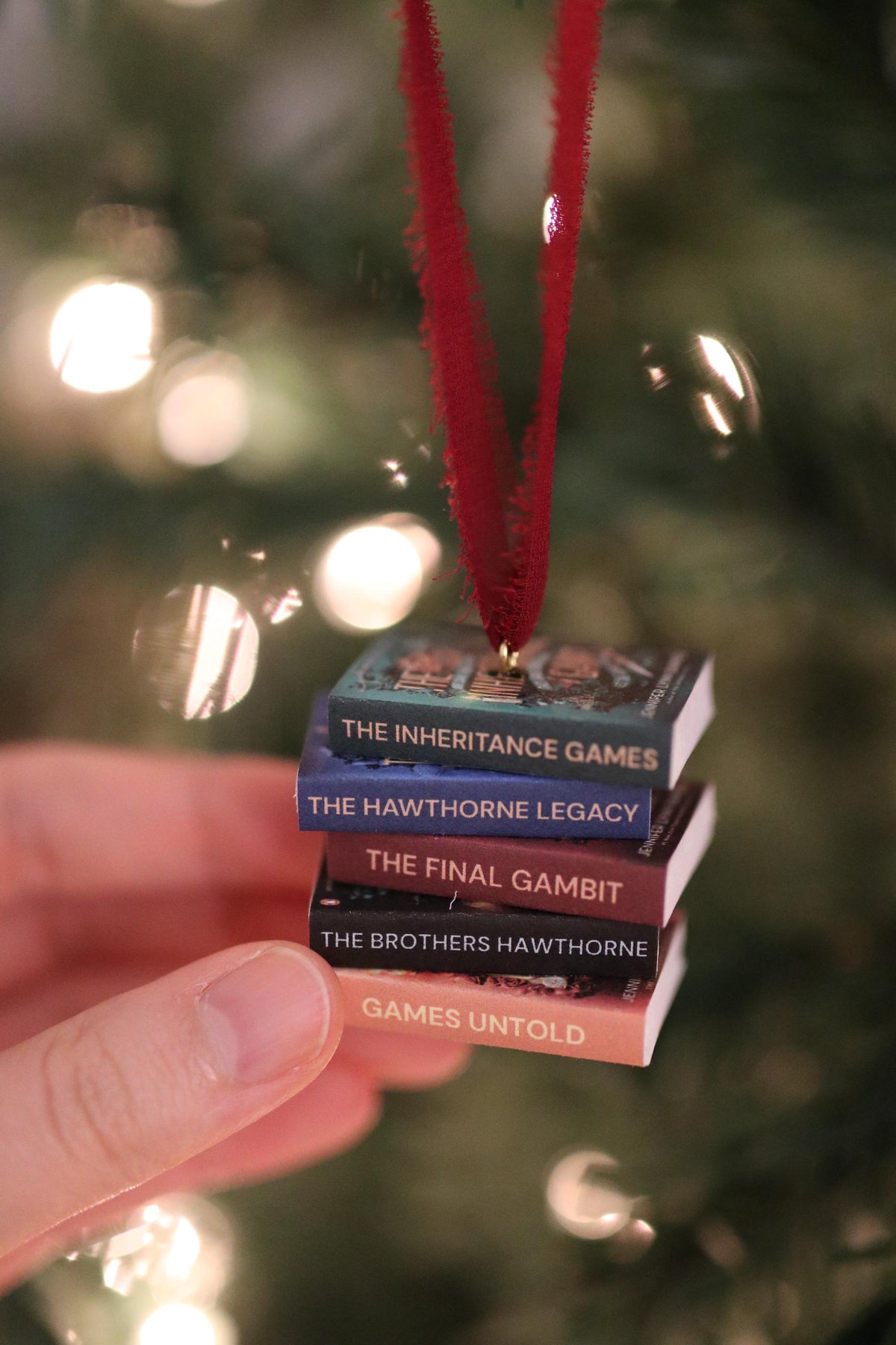 The Inheritance Games Mini Book Stack Ornament