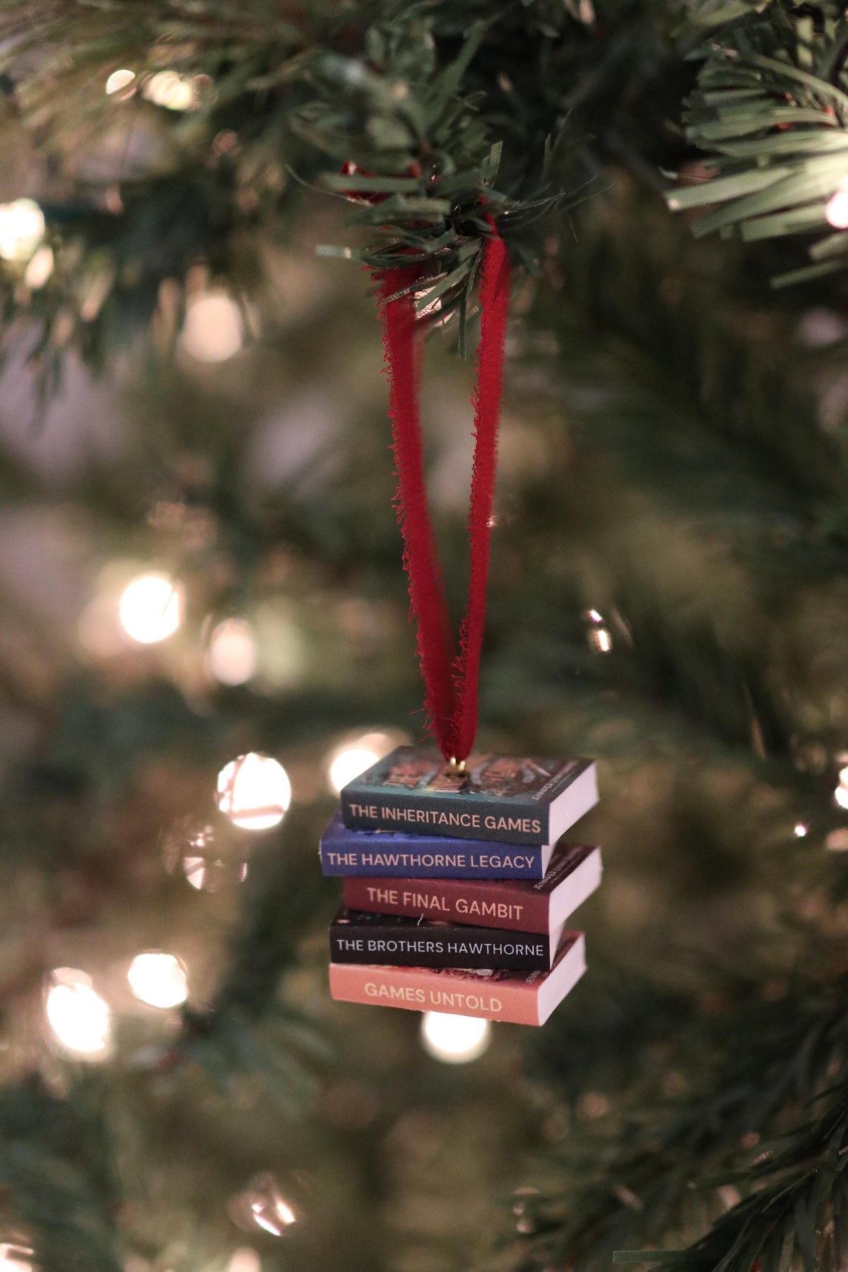 The Inheritance Games Mini Book Stack Ornament