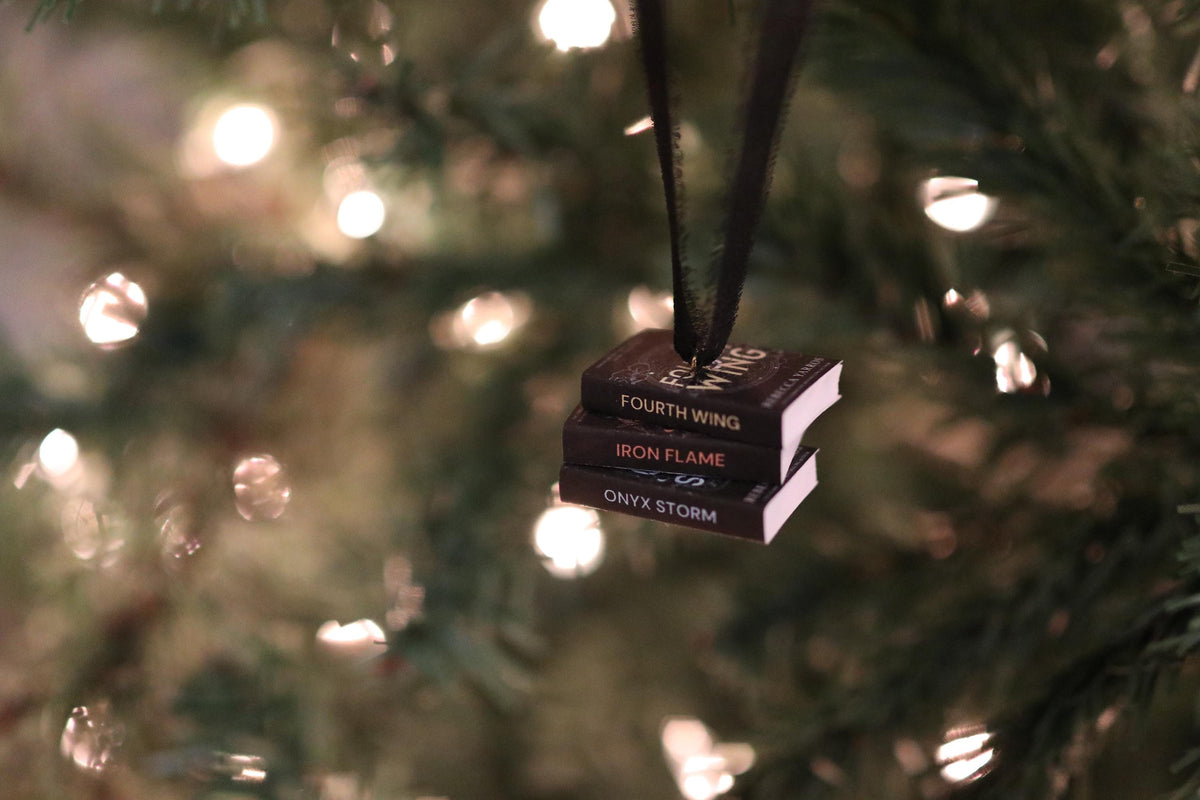Dark Fourth Wing Mini Book Stack Ornament