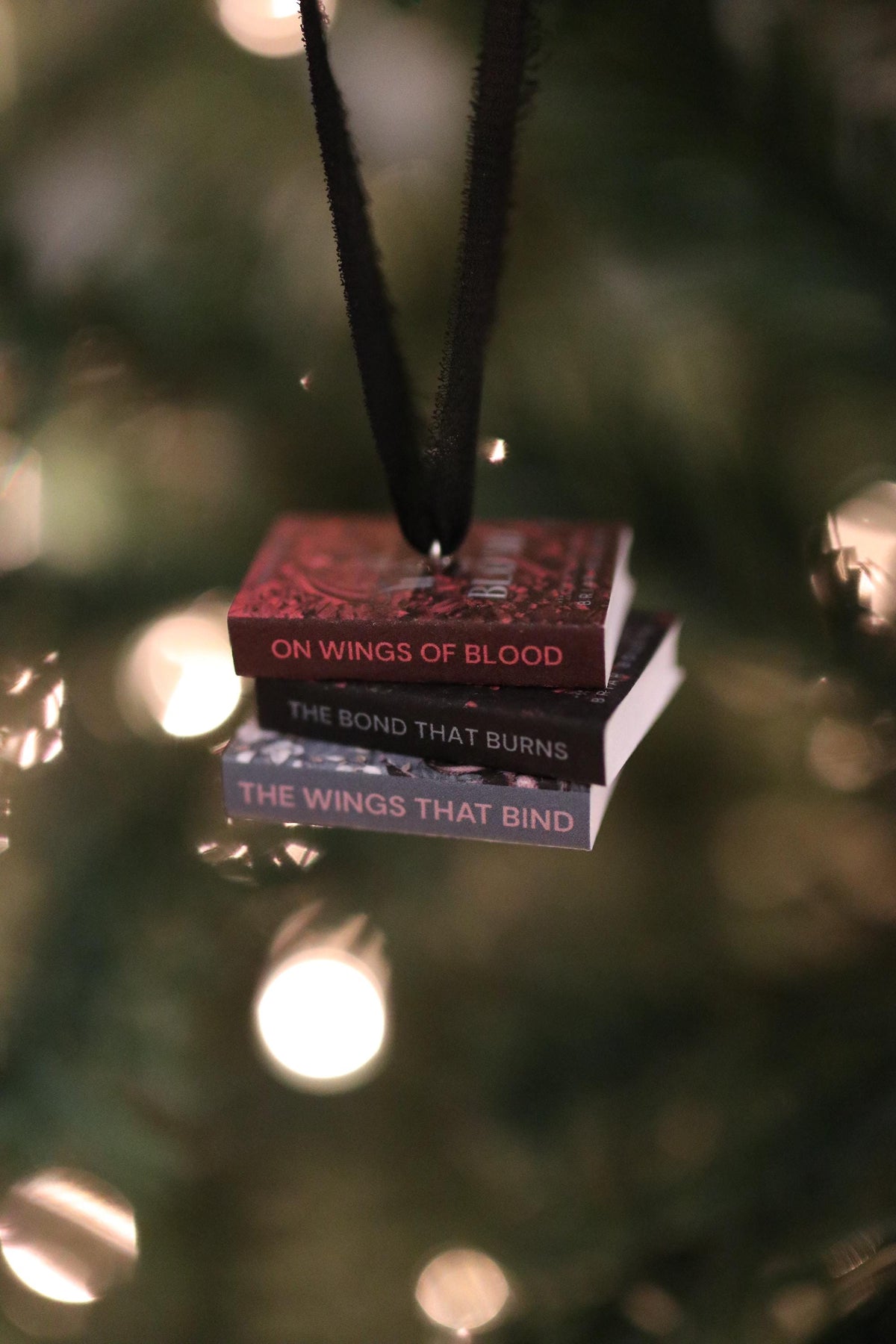 On Wings of Blood Mini Book Stack Ornament