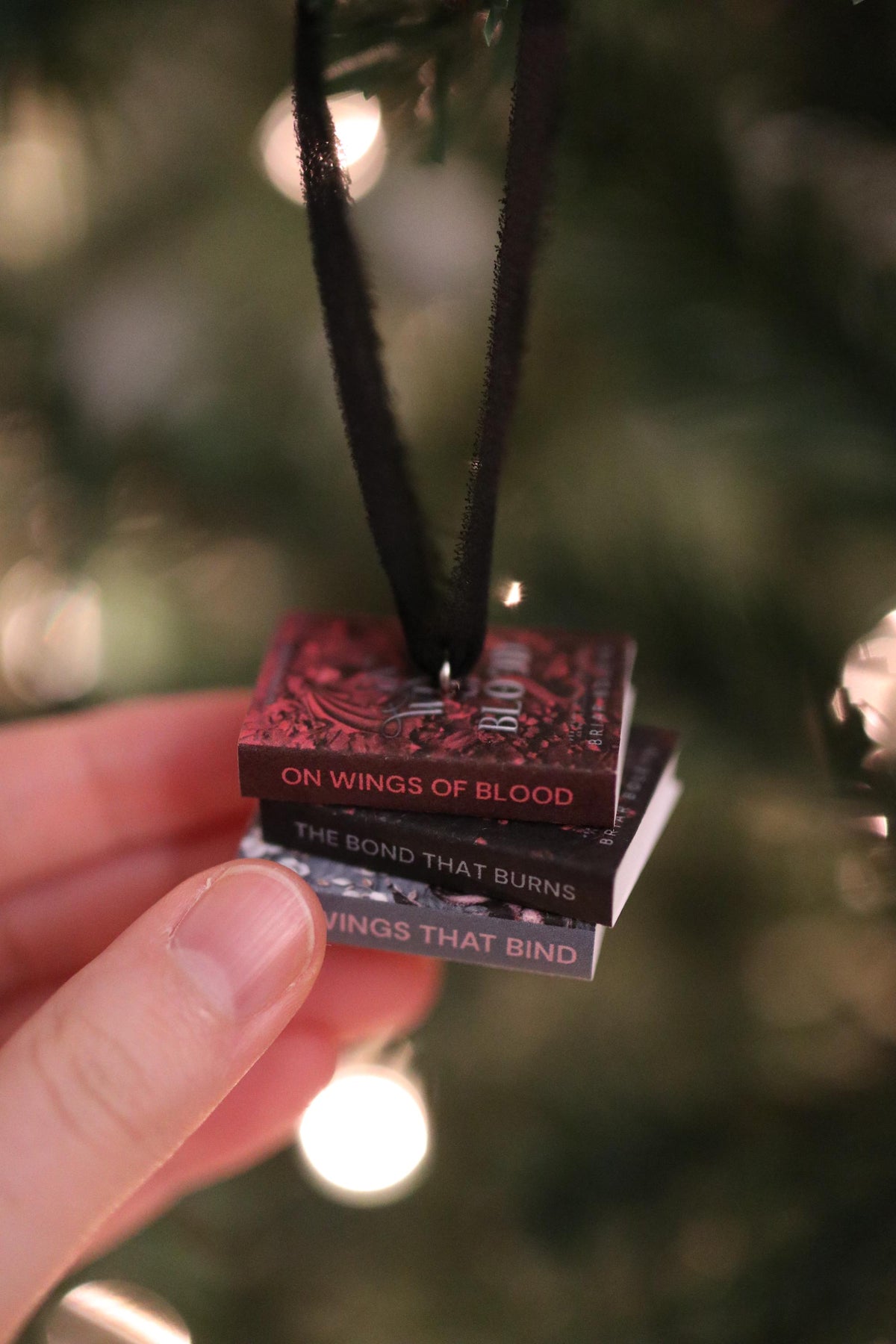 On Wings of Blood Mini Book Stack Ornament