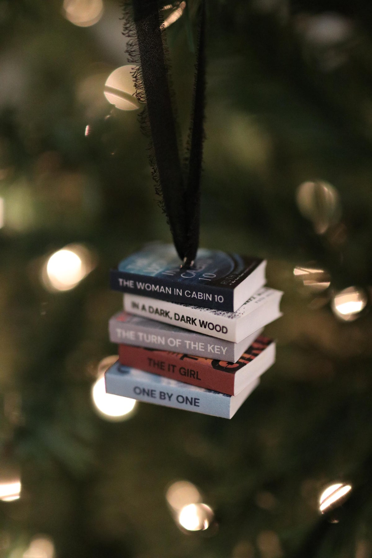 Ruth Ware Mini Book Stack Ornament