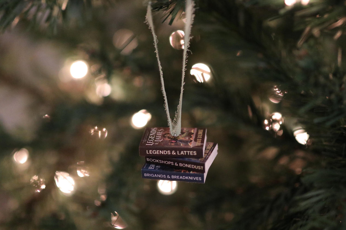 Legends and Lattes Mini Book Stack Ornament