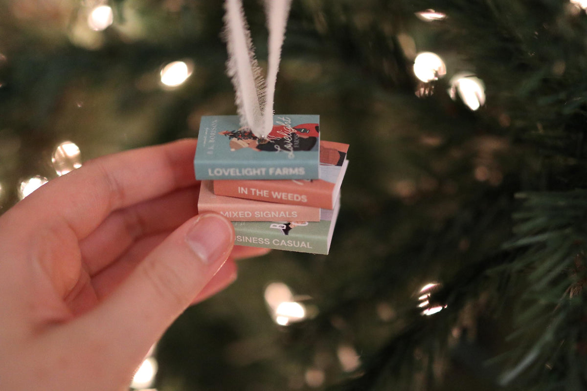 Lovelight Farms Mini Book Stack Ornament