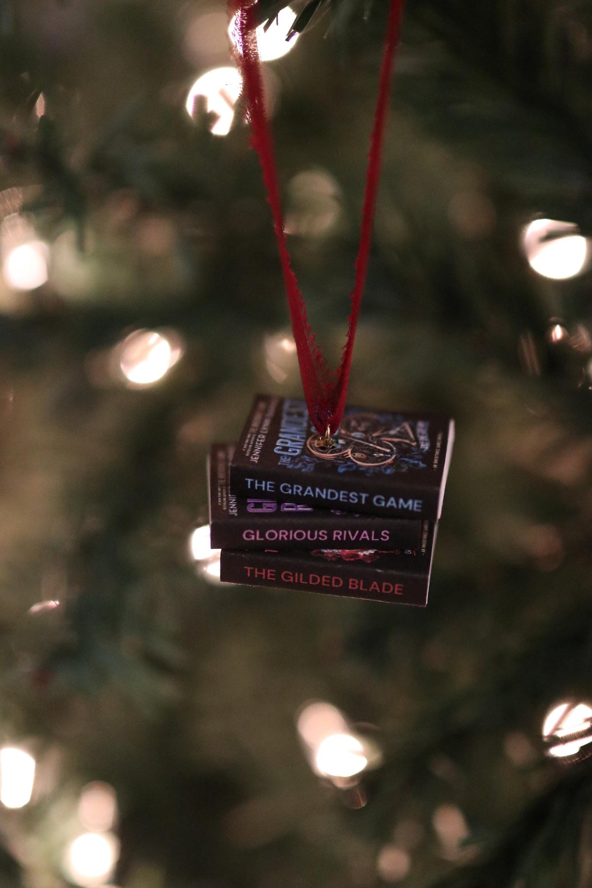 The Grandest Games Mini Book Stack Ornament