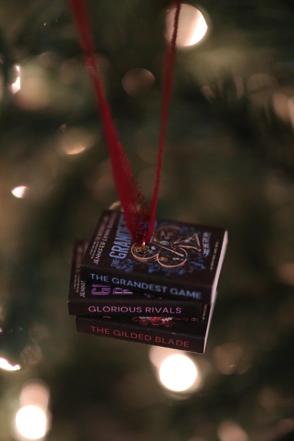 The Grandest Games Mini Book Stack Ornament