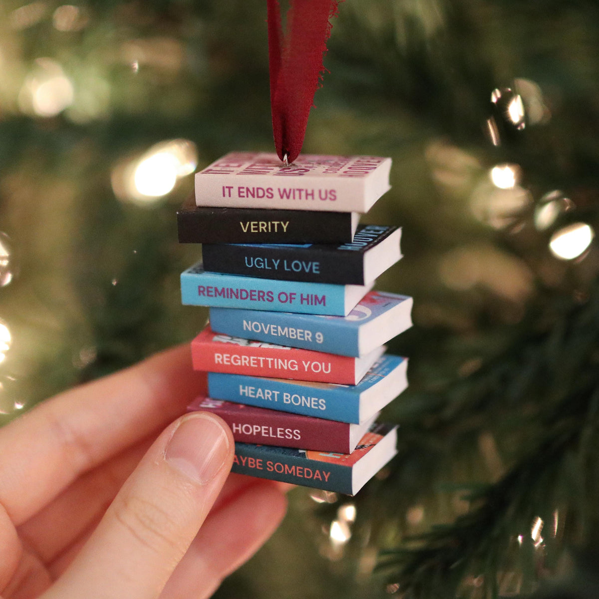 Colleen Hoover Mini Book Stack Ornament