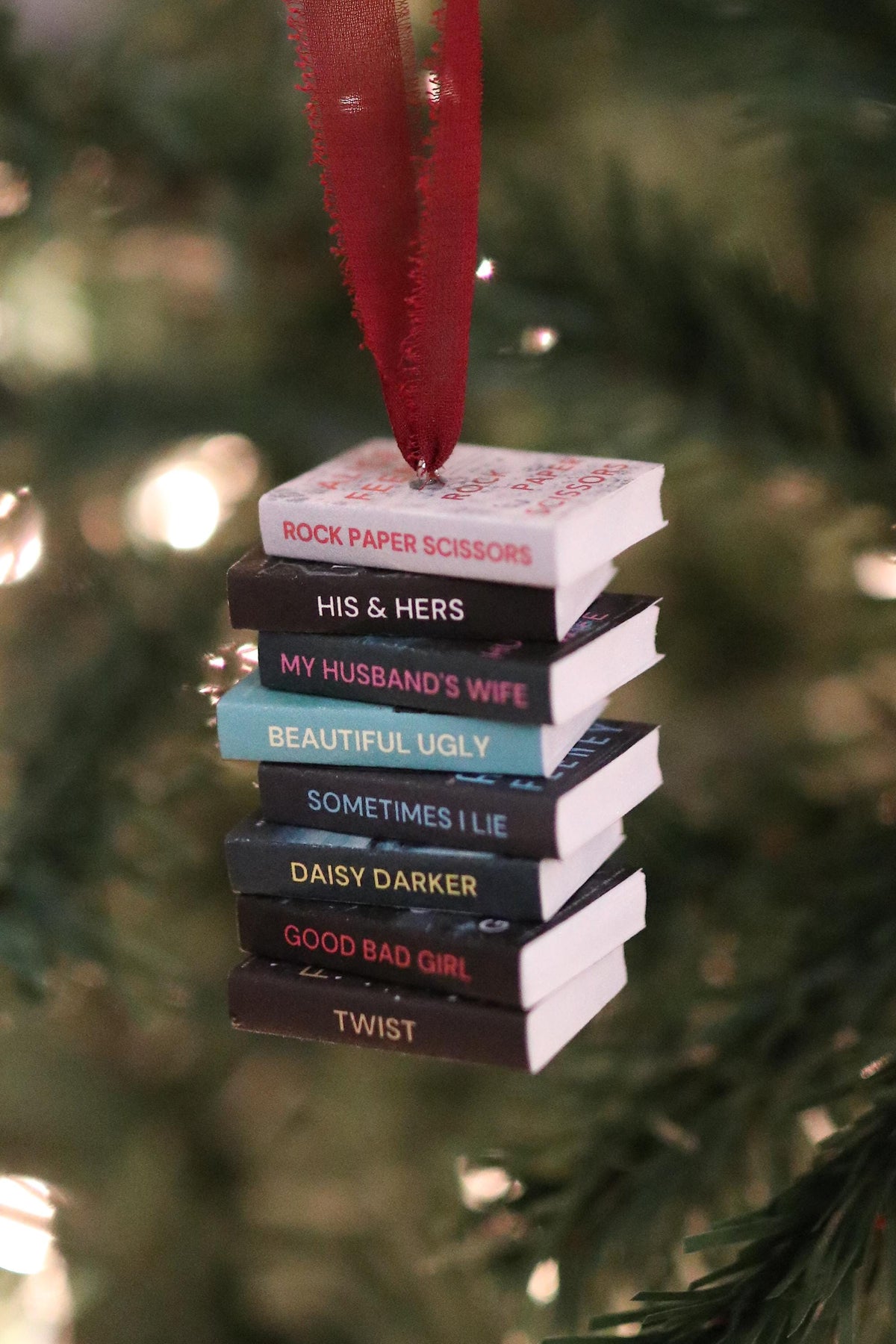Alice Feeney Mini Book Stack Ornament