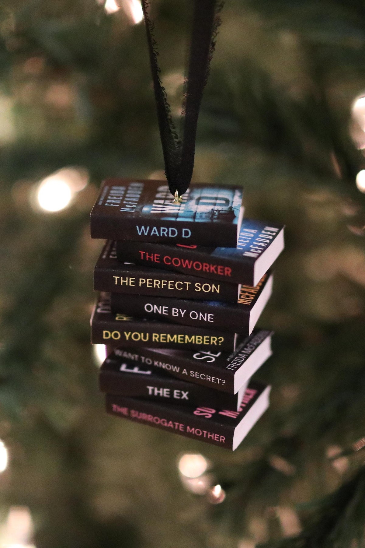 Freida McFadden Mini Book Stack Ornament