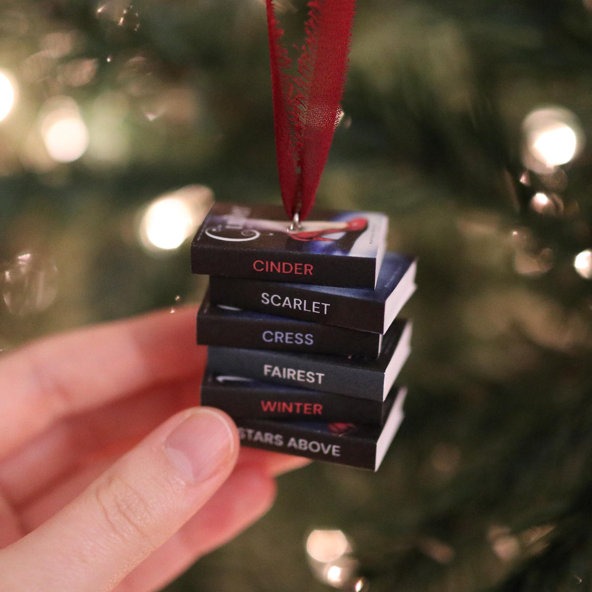 Cinder Mini Book Stack Ornament
