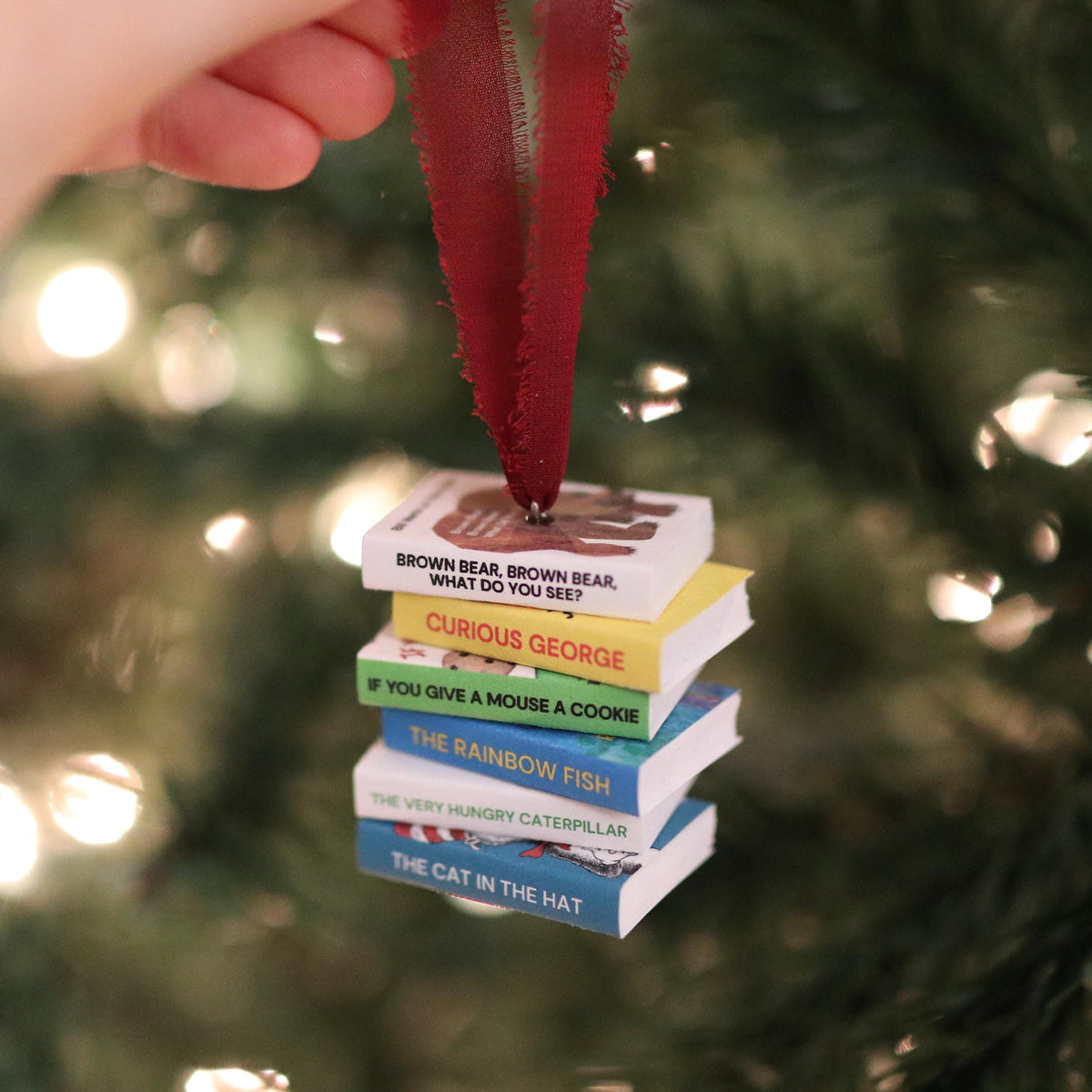 Nostalgic Mini Book Stack Ornament