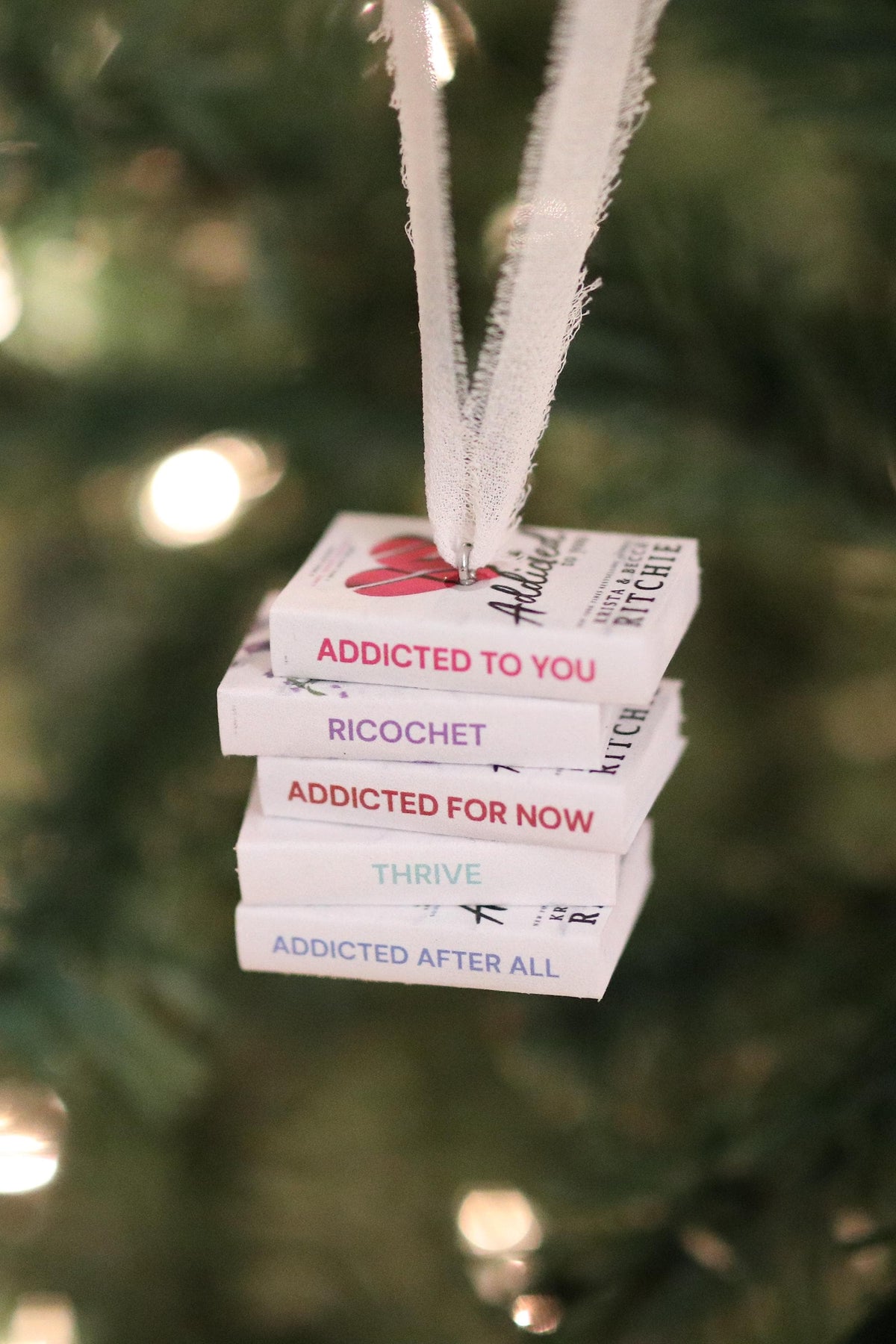 Addicted to You Mini Book Stack Ornament