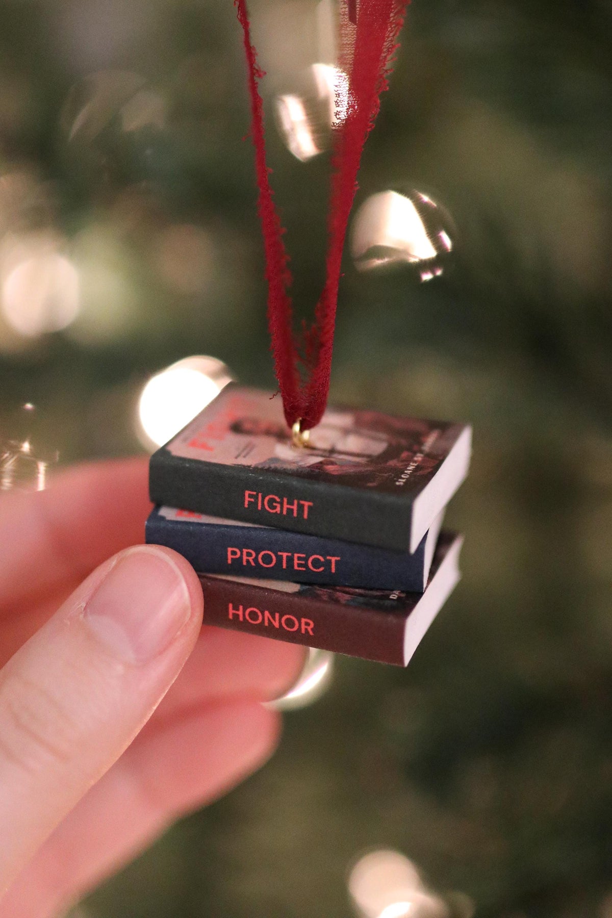Fight Mini Book Stack Ornament