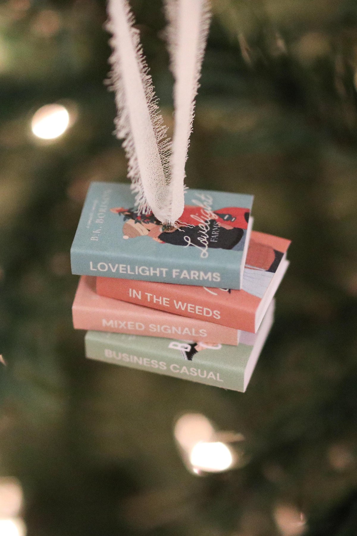 Lovelight Farms Mini Book Stack Ornament