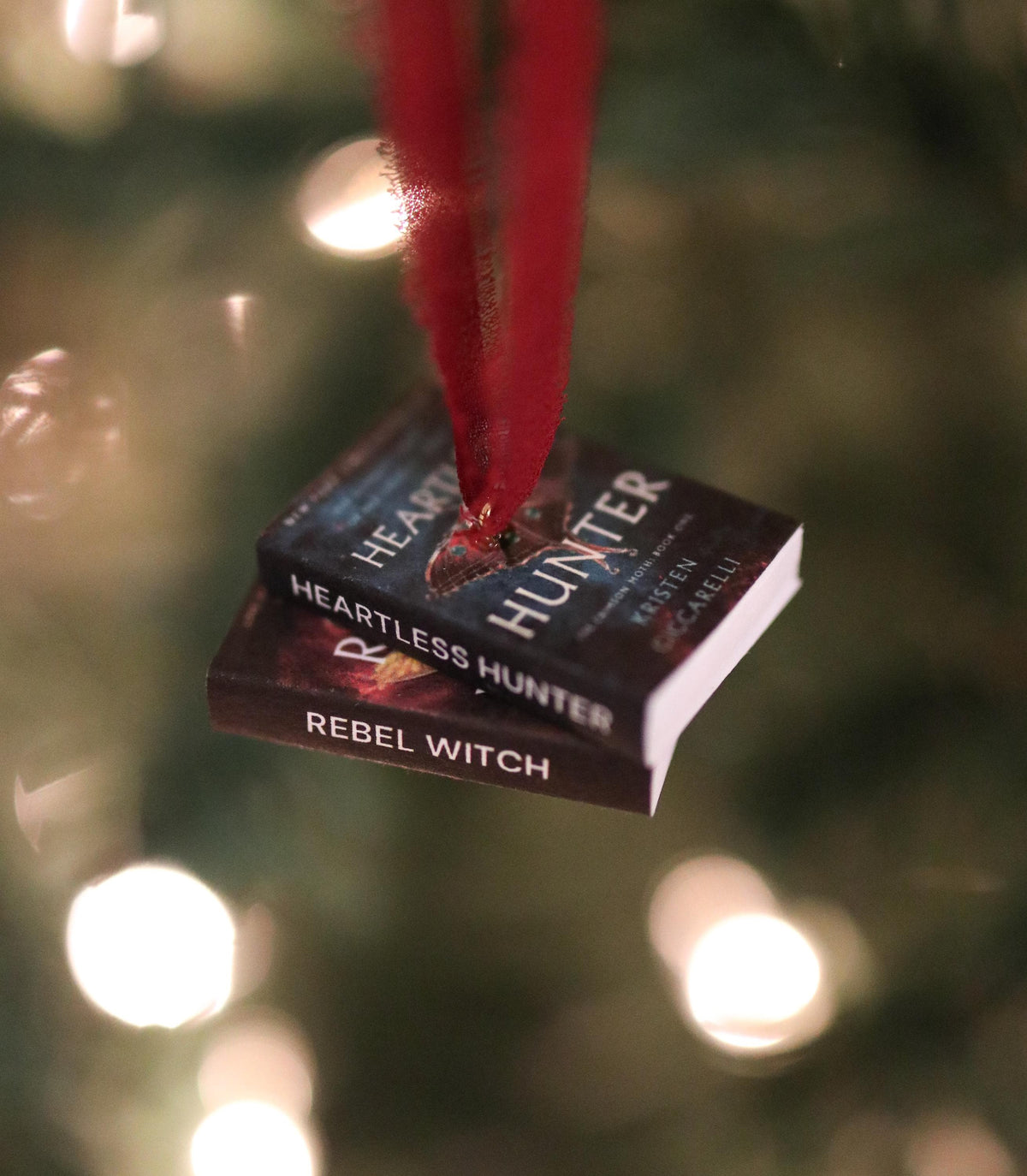 The Crimson Moth Mini Book Stack Ornament