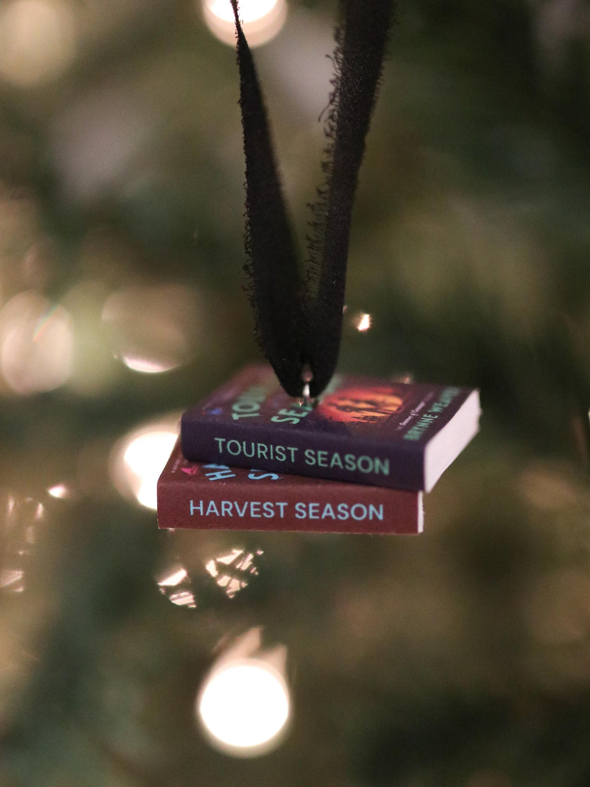 Tourist Season Mini Book Stack Ornament