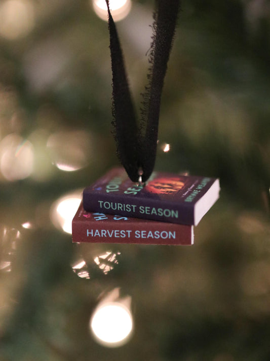 Tourist Season Mini Book Stack Ornament
