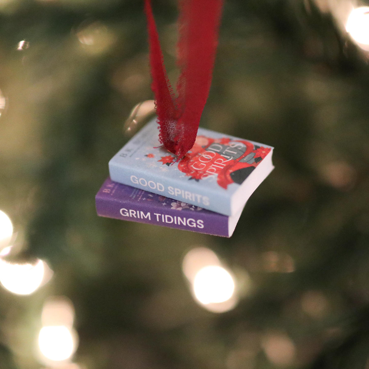 Good Spirits Mini Book Stack Ornament