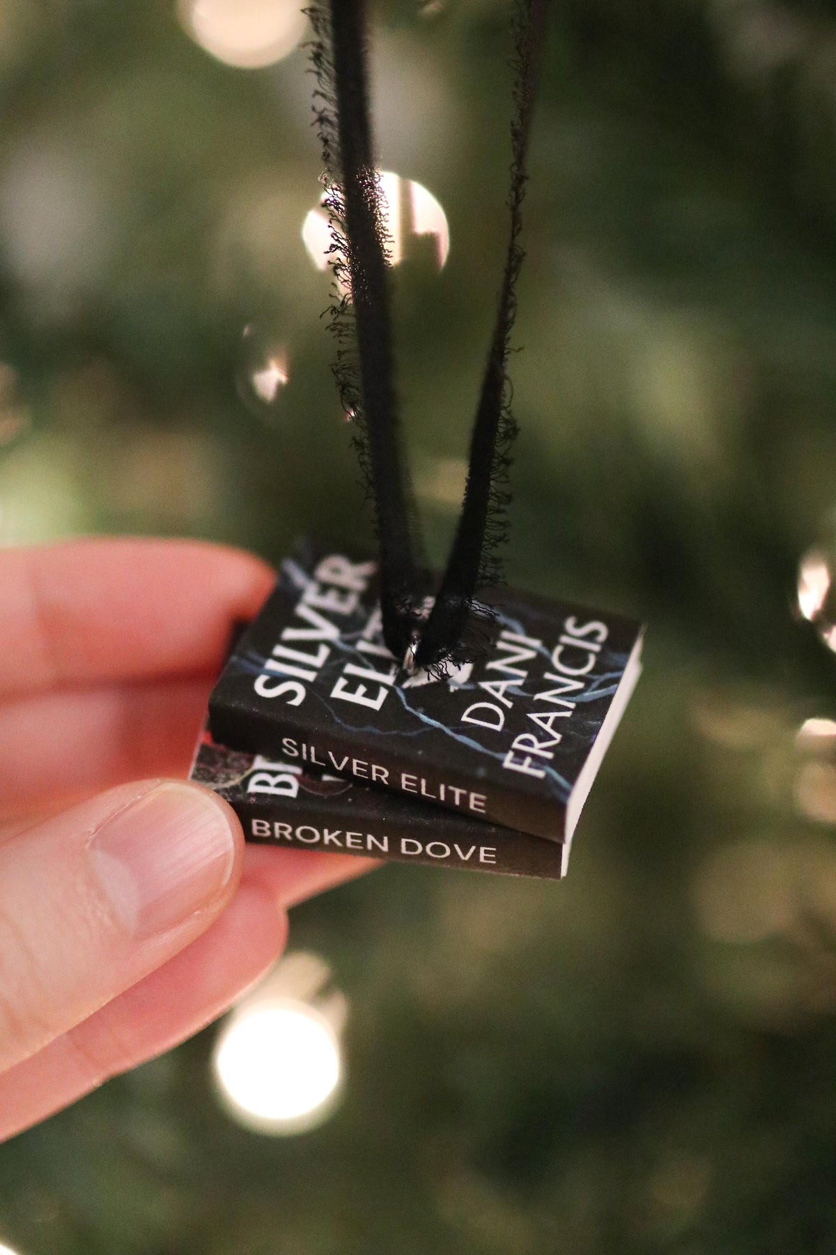 Silver Elite Mini Book Stack Ornament