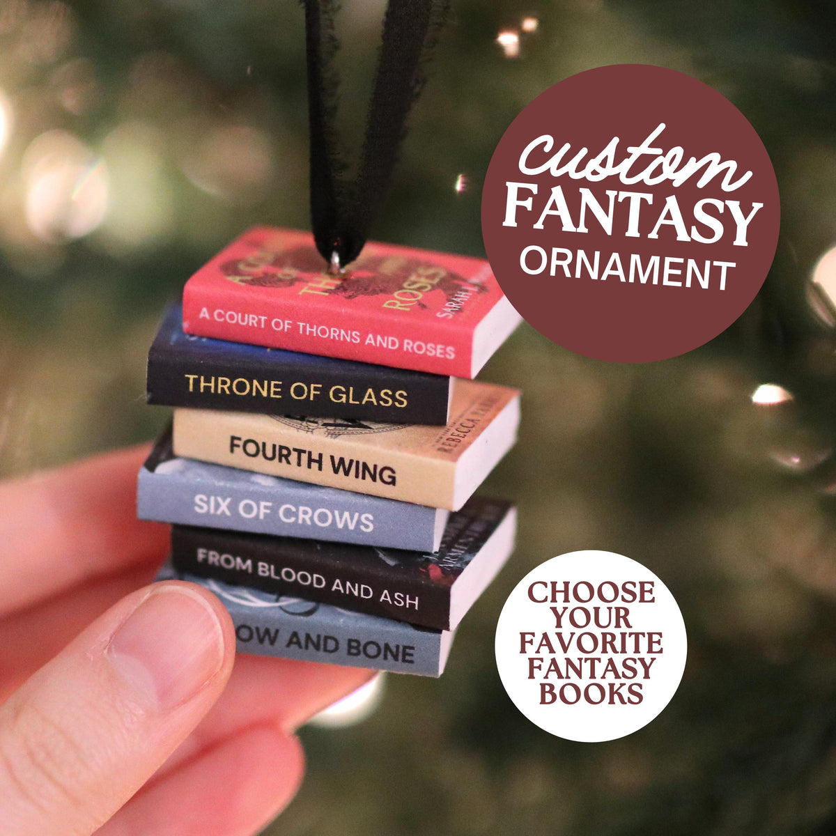 CUSTOM Fantasy Mini Book Ornament