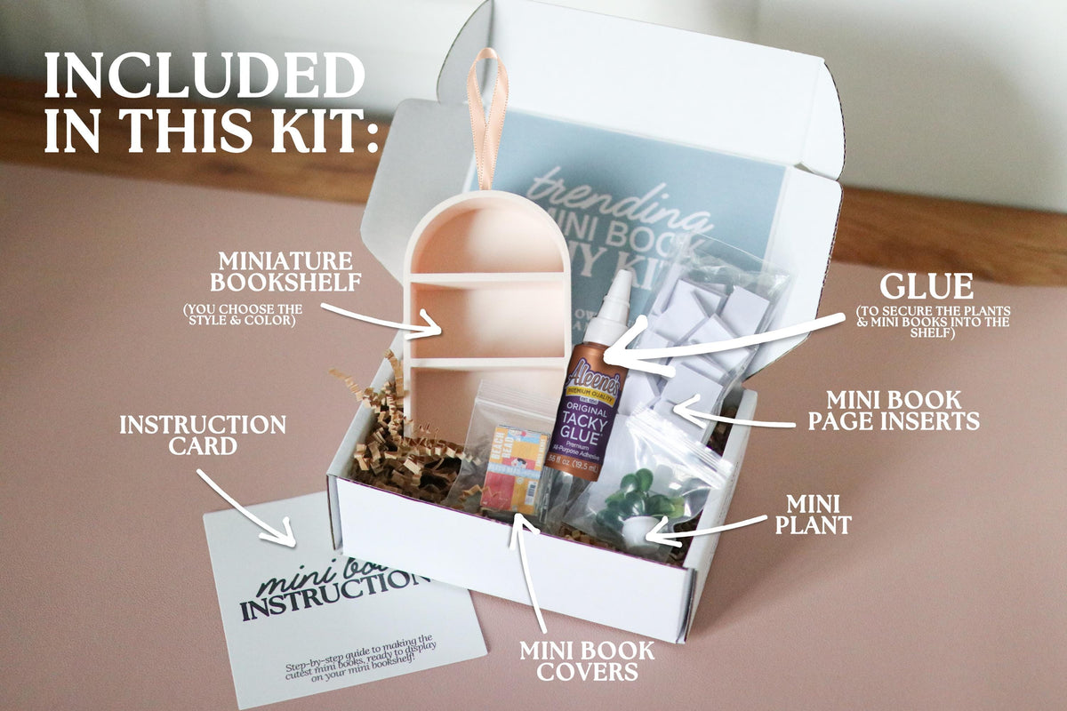 DIY Trending Ornament Mini Book Kit | Activity Books Decor bookclub Miniature Bookish Gift Reading Bookcase craft bookshelf reader cute