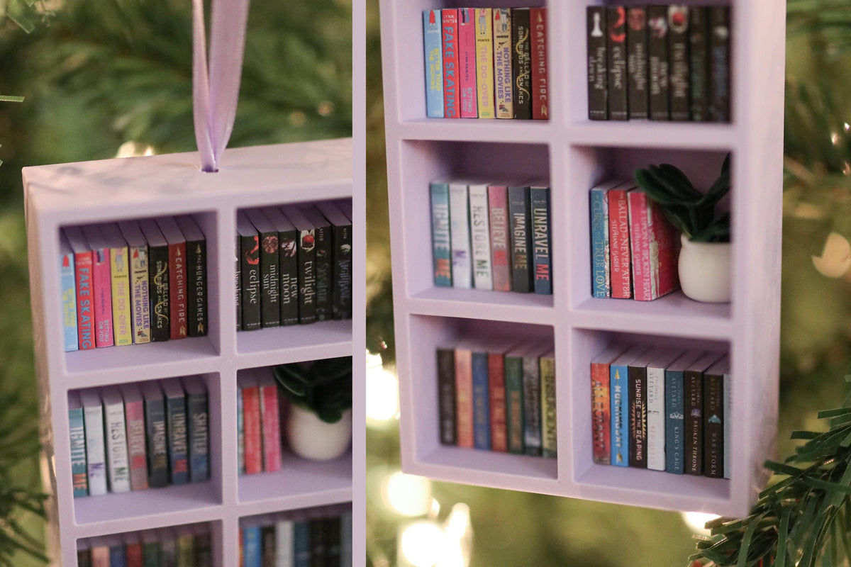 Handmade YA Mini Bookshelf Ornament