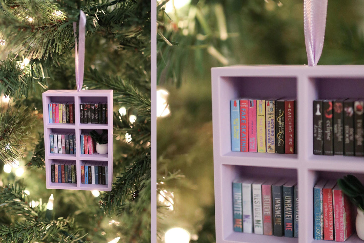 Handmade YA Mini Bookshelf Ornament