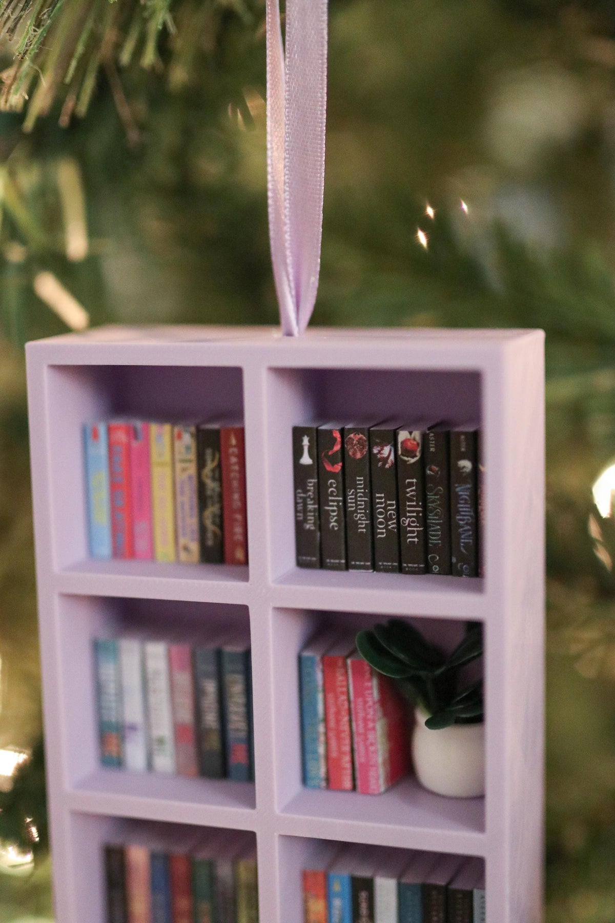 Handmade YA Mini Bookshelf Ornament