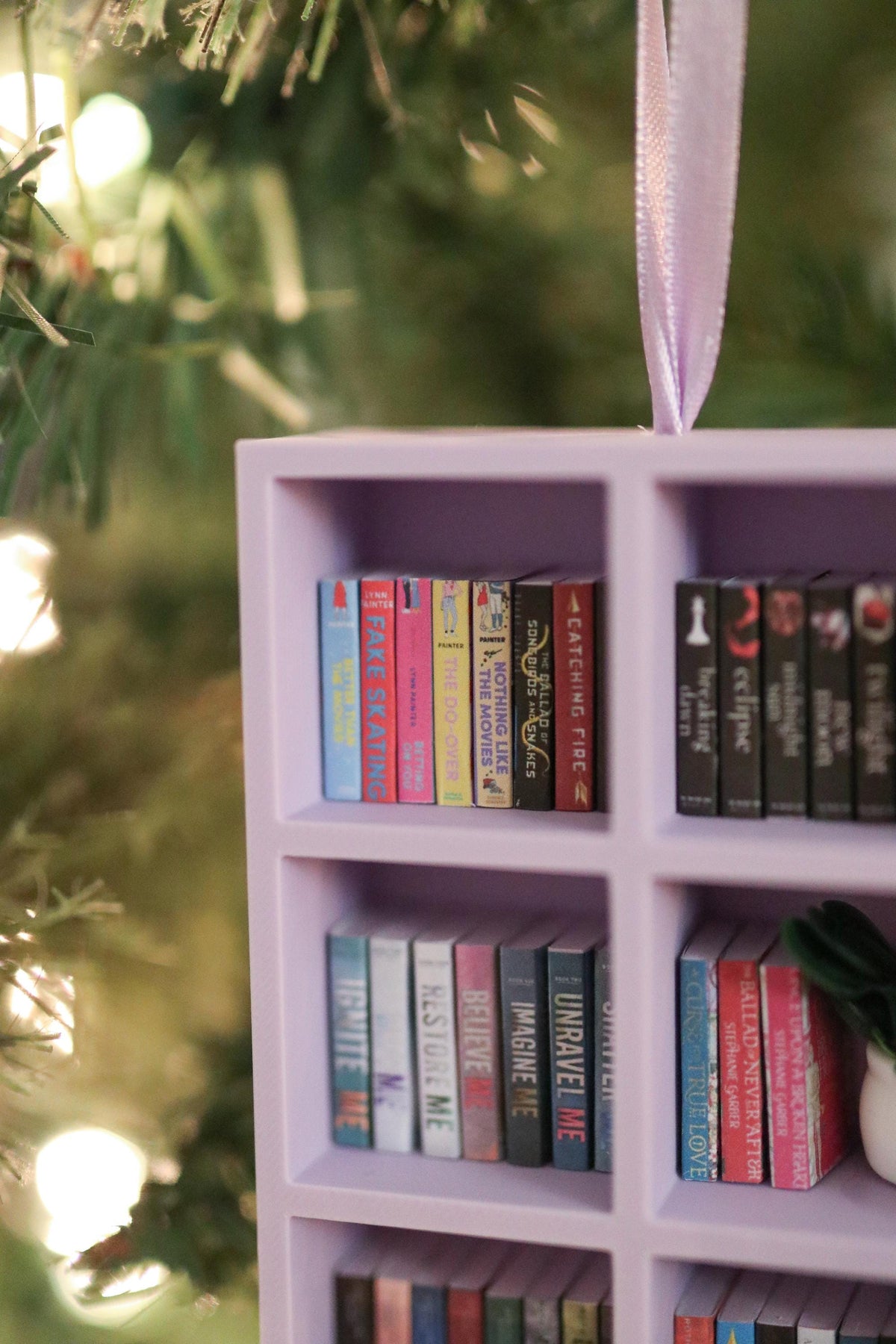 Handmade YA Mini Bookshelf Ornament