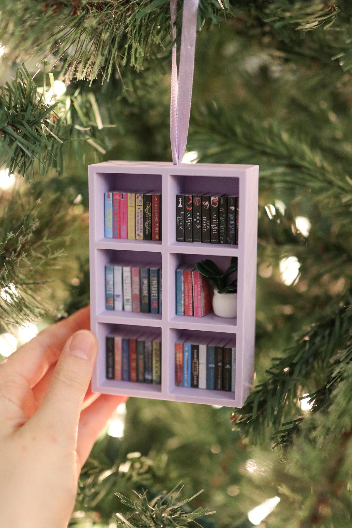 Handmade YA Mini Bookshelf Ornament